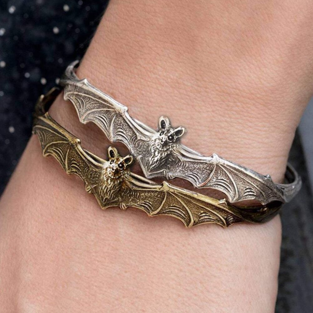 Adjustable Bat Bracelet in Vintage Gold, NWT